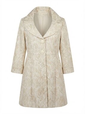 metrostyle Cream and Beige Printed Lined Jacket